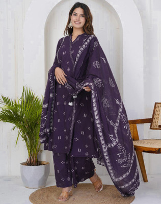 Tasrika Printed Kurta, Palazzo & Dupatta Set