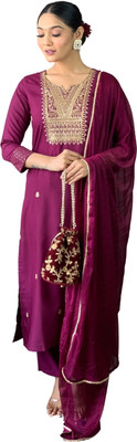 Tective Embroidered Kurta, Salwar & Dupatta Set