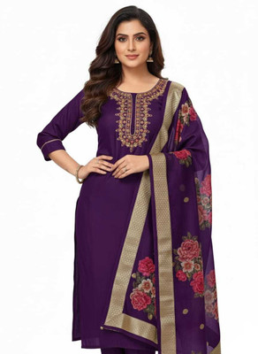 Radhika Creation Solid Anarkali Kurta, Bottom & Dupatta Set