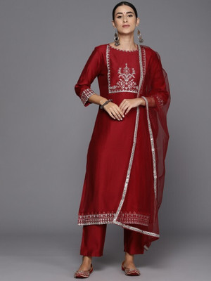 STAVROZ FASHION Embroidered Kurta, Trouser/Pant & Dupatta Set