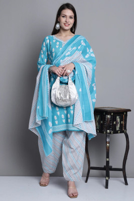VihaanExim Printed Kurta, Salwar & Dupatta Set
