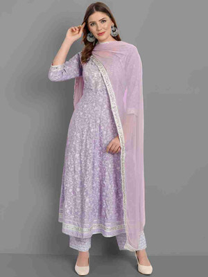 AF ASHA FABRICS Embroidered Kurta, Trouser/Pant & Dupatta Set