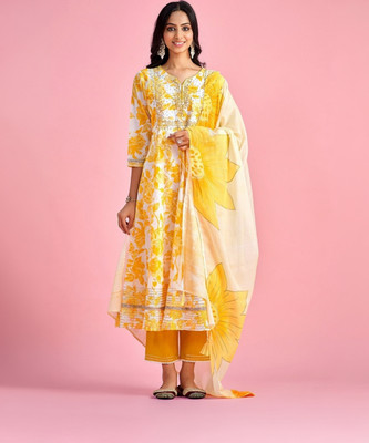 Aditi Tex Fab Printed Kurta, Trouser/Pant & Dupatta Set