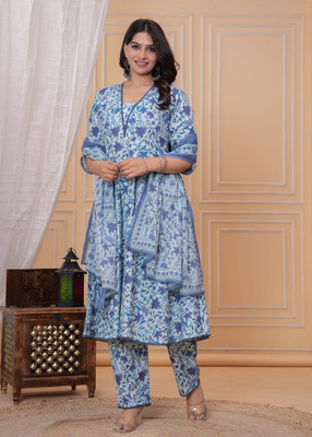 MEERANSHI LIVING Printed Kurta, Palazzo & Dupatta Set