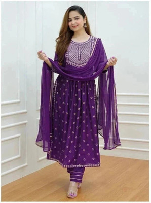 Hisham Embroidered Anarkali Kurta, Bottom & Dupatta Set