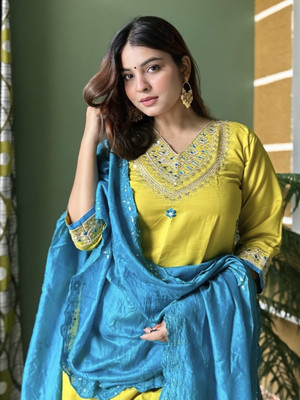 VredeVogel Embroidered Kurta, Trouser/Pant & Dupatta Set
