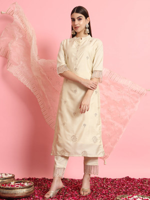 VredeVogel Embroidered Kurta, Trouser/Pant & Dupatta Set