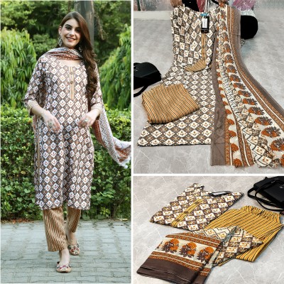 1 Stop Fashion Printed Kurta, Salwar & Dupatta Set