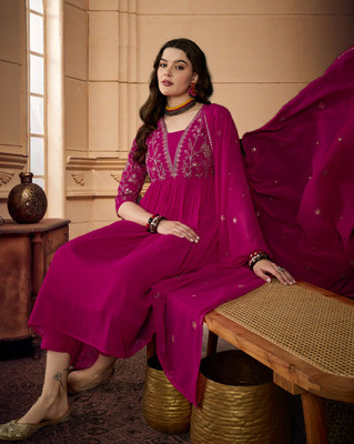Tasrika Embroidered Kurta, Trouser/Pant & Dupatta Set