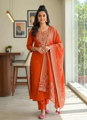 RANGNIKA Embroidered Kurta, Trouser/Pant & Dupatta Set