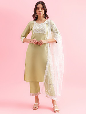 Saanjh Embroidered Kurta, Trouser/Pant & Dupatta Set