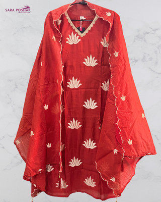 SARA POSHAK Embroidered Kurta, Trouser/Pant & Dupatta Set