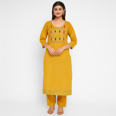 Girijesh Singh Embroidered Kurta, Trouser/Pant & Dupatta Set