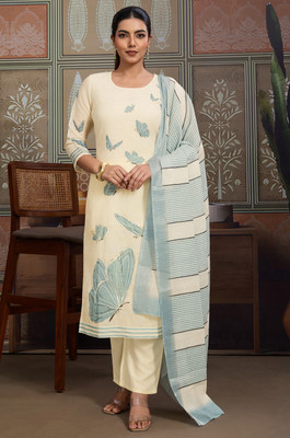 Label Aarna Embroidered Kurta, Trouser/Pant & Dupatta Set