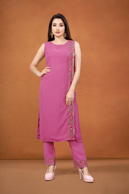 Manidhar Embroidered Kurta, Trouser/Pant & Dupatta Set