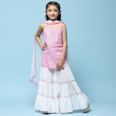 BIBA Printed Kurta, Sharara & Dupatta Set