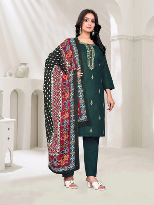 Talavadi Embroidered Kurta, Churidar & Dupatta Set