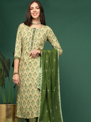 SHOWOFFFF Printed Kurta, Palazzo & Dupatta Set