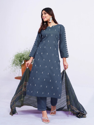 ARADHNA Embroidered Kurta, Trouser/Pant & Dupatta Set