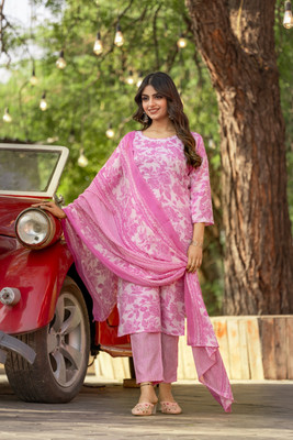 DESIHOOR Printed Kurta, Trouser/Pant & Dupatta Set