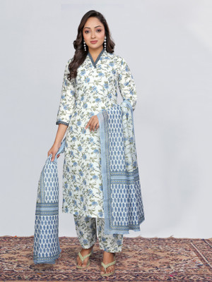 Mahavirclothing Printed Kurta, Salwar & Dupatta Set