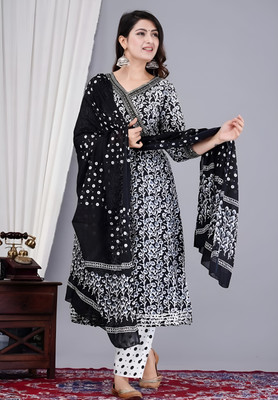 HOUSE OF COMMON Printed Kurta, Palazzo & Dupatta Set