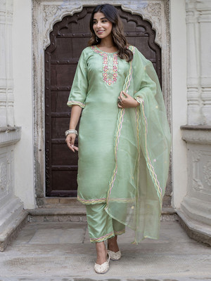 VredeVogel Embroidered Kurta, Trouser/Pant & Dupatta Set
