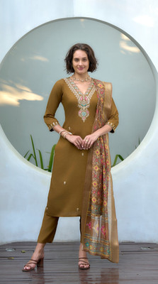 Shree Laxminarayan export Embroidered, Self Design Kurta, Trouser/Pant & Dupatta Set