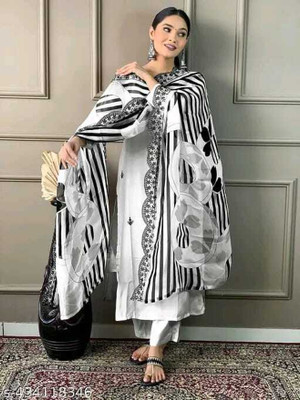 Aarohi creation Embroidered Kurta, Trouser/Pant & Dupatta Set