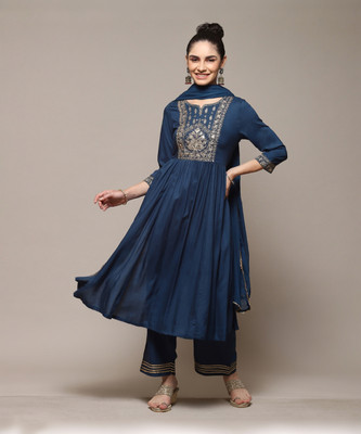 BIBA Embroidered Kurta, Salwar & Dupatta Set