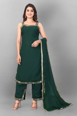 PREJAL FASHION Solid Kurta, Trouser/Pant & Dupatta Set