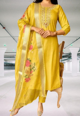 ROZRI Embroidered Kurta, Trouser/Pant & Dupatta Set