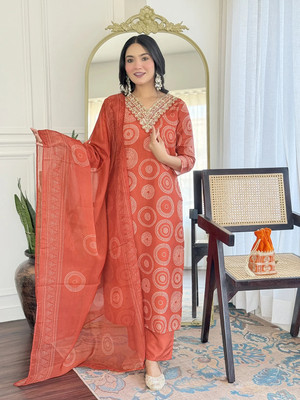 GownGrace Printed Kurta, Salwar & Dupatta Set