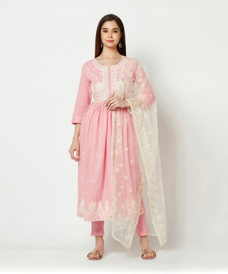 IMARA Embroidered Kurta, Trouser/Pant & Dupatta Set