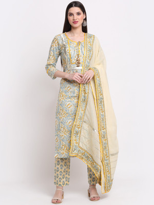 Myaza Printed Kurta, Trouser/Pant & Dupatta Set