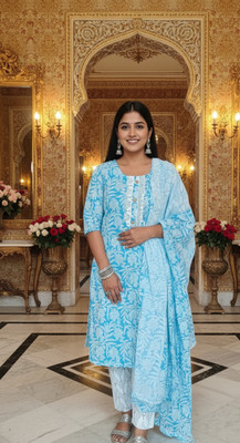 RABIX Floral Print Kurta, Trouser/Pant & Dupatta Set