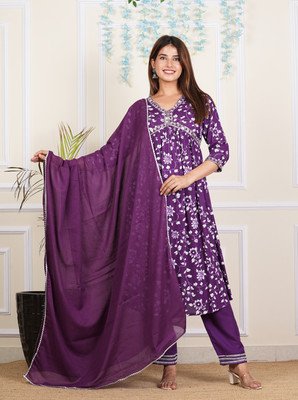 Kiya Enterprise Printed Kurta, Palazzo & Dupatta Set