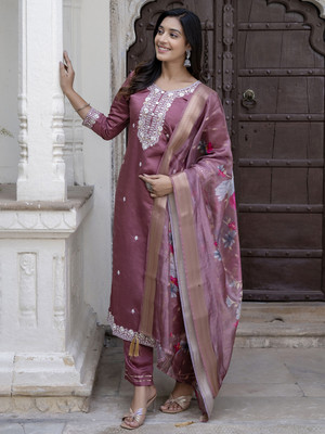 VredeVogel Embroidered Kurta, Trouser/Pant & Dupatta Set