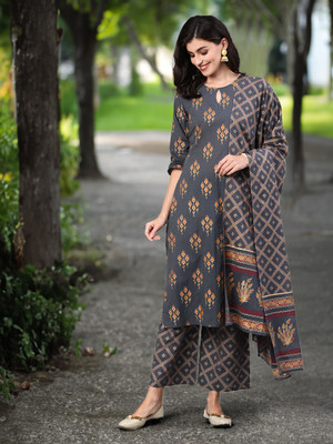 Nayo Printed Kurta, Palazzo & Dupatta Set
