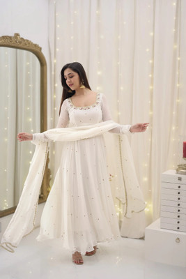 TRANDTIDE Embroidered Anarkali Kurta, Bottom & Dupatta Set