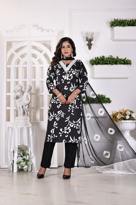 ROSHNI Printed Kurta, Trouser/Pant & Dupatta Set