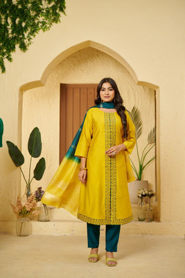 DKT TRENDZ Woven, Embroidered, Self Design Kurta, Salwar & Dupatta Set