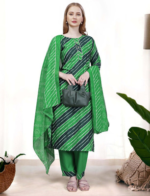 Pranista Fashion Striped Kurta, Trouser/Pant & Dupatta Set