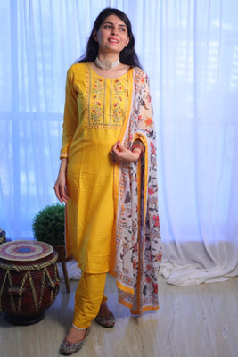 RK Creation Embroidered Kurta, Trouser/Pant & Dupatta Set