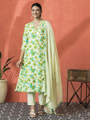 Sangria Embroidered Kurta, Trouser/Pant & Dupatta Set