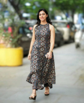 SATGURU ENTERPRISES Printed Kurta, Palazzo & Dupatta Set