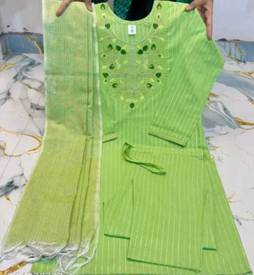 AZM INDUSTRIES Embroidered Kurta, Trouser/Pant & Dupatta Set