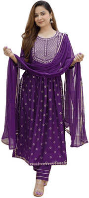 kipek Embroidered Kurta, Trouser/Pant & Dupatta Set