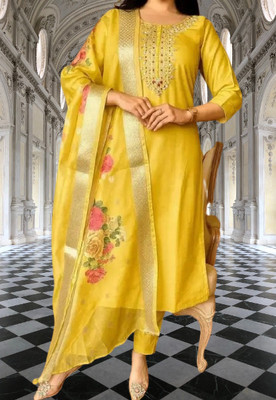 ROZRI Embroidered Kurta, Trouser/Pant & Dupatta Set