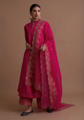 RK Creation Embroidered Kurta, Trouser/Pant & Dupatta Set